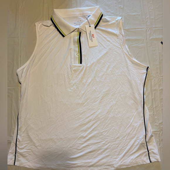 Vineyard Vines White Sleeveless Polo Tank Top - Picture 1 of 3
